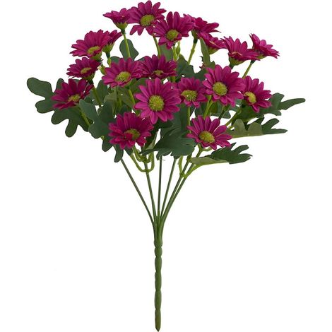 Chrysanthèmes Artificielles - Fleurs Séchées Imitation Automne - Décoration Intérieure Extérieure Pour Pot Jardinière Balcon Porche - 7 Bouquets (1/5)