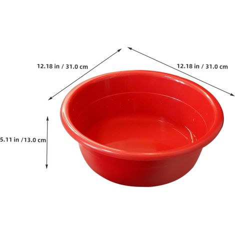 Bassine Rouge en Plastique Épaissie pour Lavage Sûr la Maison ou Salle de Bain, Lavabo Portable Multifonction pour Toilette et Soins Quotidiens (1/5)