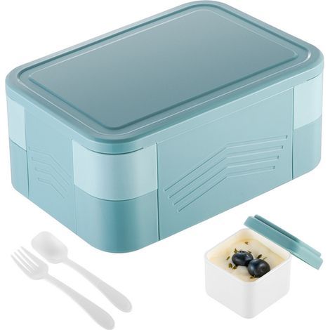 boîte bento pliable,1550Bouteille étanche d'un millilitre, bleu clair (1/5)