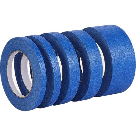 Nastro adesivo PRI-Blue, 10 rotoli, 24 mm × 20 m – Flessibile e senza striature – Per verniciatura a spruzzo e decorazione d'interni (1/5)