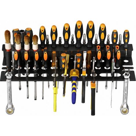 Support mural pour marteau, râtelier à outils 3 pièces, organiseur pour clés et pinces, acier au carbone (1/5)