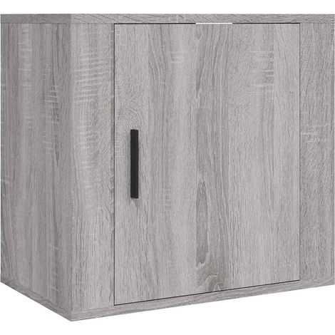 Maison Exclusive - Mesita de noche de pared gris Sonoma 50x30x47 (1/5)
