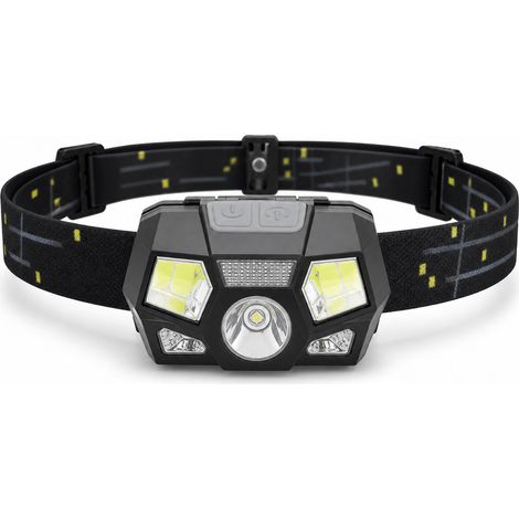 Lampe Frontale Rechargeable à Détection pour Randonnée Noir (1/5)