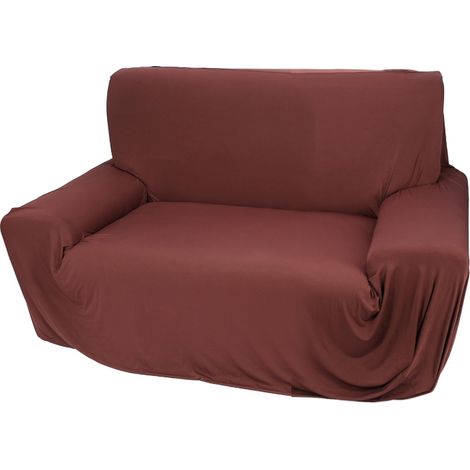 Housse de Canapé Extensible Sectionnelle Protection Meubles Tissu Élastique Lavable Anti-taches Couleur Café 1/2/3 Places (1/2)