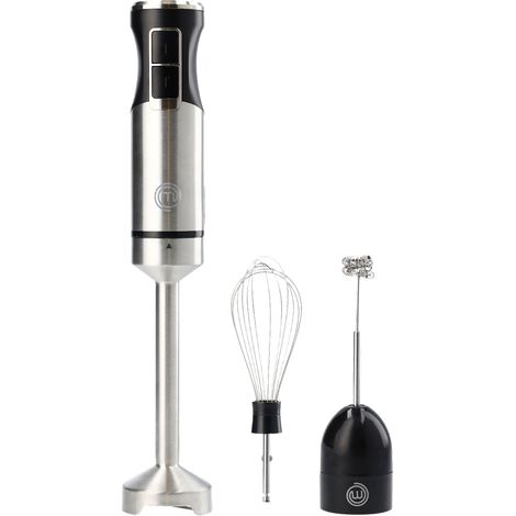 Mixeur Plongeant, Blender Soupe, Presse Puree Electrique 3 en 1 avec Fouet et Emulsionneur a Lait, 2 Vitesses, Lames en Acier Inoxydable, Lavable au Lave-Vaisselle, 400W (1/5)