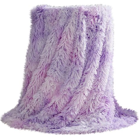 Plaid Quinlirra en fausse fourrure douce et moelleuse, couverture chaude double face en microfibre duveteuse pour canapé et lit - 80 (1/5)