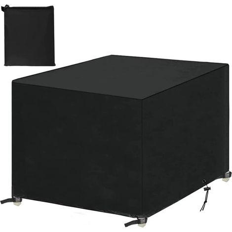 Fundas para muebles de jardín, funda para mesa de exterior, tejido Oxford 420D impermeable, resistente a los rayos UV y al viento, cuadrada de 140x140x90cm -Crezuo