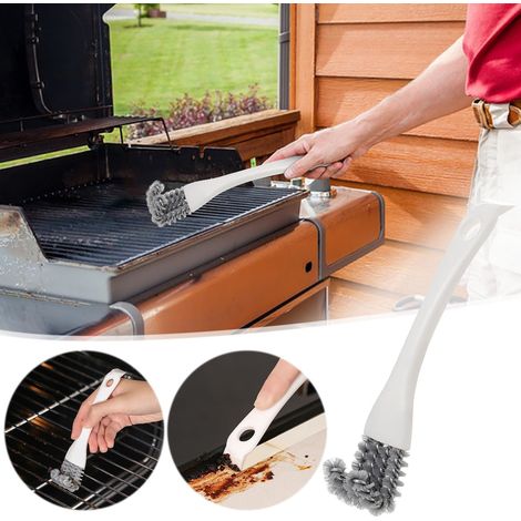 Brosse De Nettoyage Pour Grill - Tête Ronde 360° - Racloir Intégré - Manche Ergonomique Anti-dérapant - Acier Inoxydable - Pour Grill Extérieur Charbon Électrique À Infrarouge - 1 Pièce (1/5)