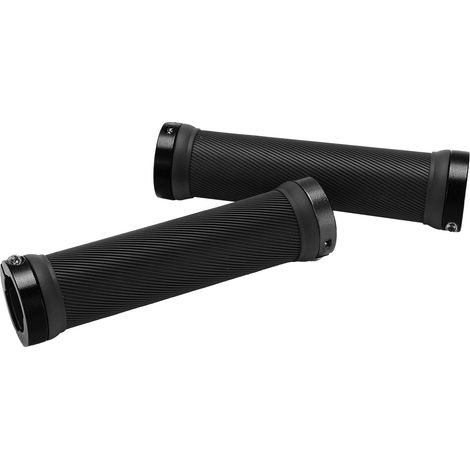 Set mit 2 rutschfesten Fahrradgriffen aus Gummi mit Kunststoffbeschichtung für 22-mm-Rennrad-/Mountainbike-Lenker, schwarz. (1/5)