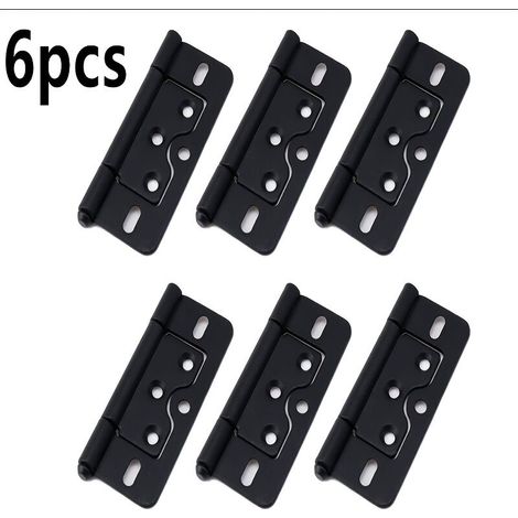 Lot de 6 Charnières à Porte Double Feuille Robustes  Charnières de Meuble en Fer Noir avec Vis de Montage pour Fenêtres, Armoires et Meubles