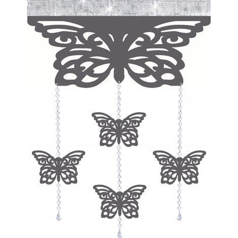 Moderner Vorhang mit Schmetterlingsmuster und durchbrochenen Anhängern, GLAMOUR Garland 60x95
