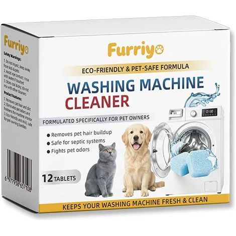 Cubes nettoyants pour machine à laver Furriyo : éliminent les poils d’animaux et les odeurs. Adaptés à un usage domestique, ils sont compatibles avec les machines à laver à tambour frontal et à tambou