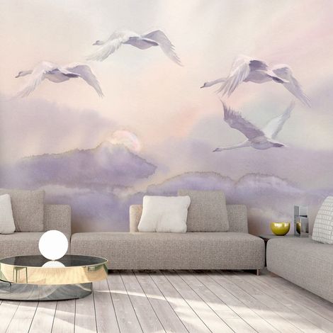 Papier peint adhésif Cygnes volants - 294 x 210 cm (1/4)