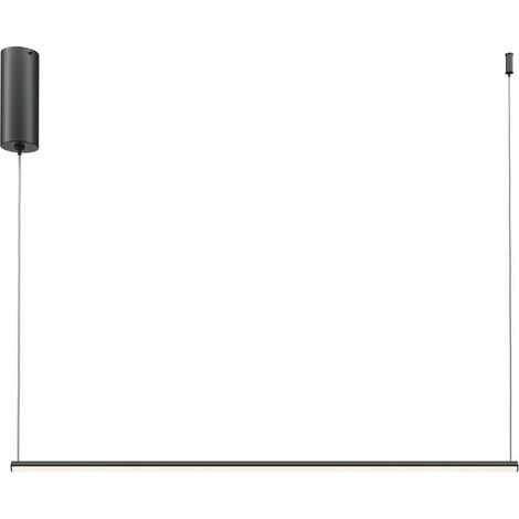 Maytoni Halo Plafonnier suspendu moderne de 80 cm, noir, 630 lm, abat-jour blanc