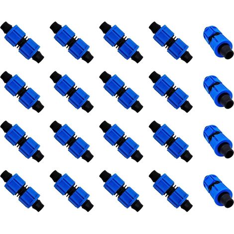 20x Drip Irrigation Fitting Farmland Irrigation Tool Blue Fitting Fitting Kit Drip Irrigation Pipe Fitting Universal Fitting (20mm) (1/5)