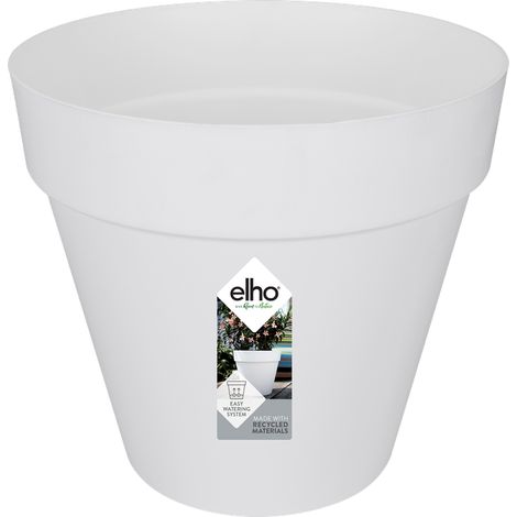Elho Loft Urban Rond 25 - Blanc - L 25 x B 24.5 x H 22 cm - extérieur - 100% recyclé