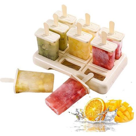 Moule À Glace - Silicone Alimentaire Sans BPA - Réutilisable Antiadhésif - Pour Popsicle Et Sorbet - Lot De 9 (1/4)