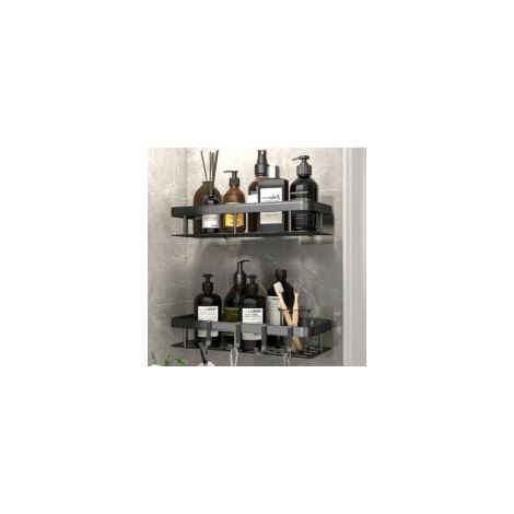 Etagère Douche Lot de 2,Serviteur de Douche,Sans Perçage Étagère Murale de Rangement pour Baignoire,pour Salle de Bain/Cuisine/Chambre (1/5)