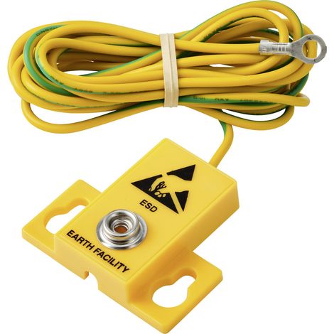 TRU COMPONENTS Ringkabelschuh ESD-Erdungsstecker Durchgangswiderstand gewinkelt, inkl. Verbindungsle (1/4)