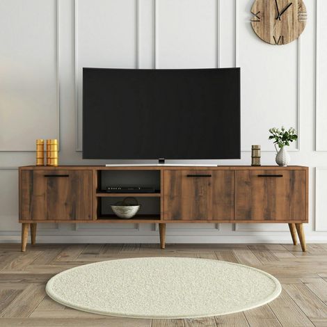 Meuble TV vintage 3 portes abattantes 2 niches UMEA (1/5)