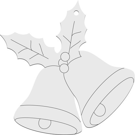 Campanule incise con foro, decorazioni natalizie in MDF bianco, palline per albero di Natale (1/4)