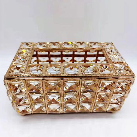 Boîte à mouchoirs en cristal fer brillant porte-serviettes en papier accessoire maison pour salon bar café hôtel