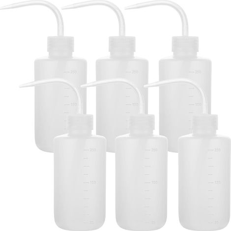 pcs Flacons de lavage 250ml Pissette Lavage, Bouteille de Lavage en Plastique à Enfoncer avec Bouteille d'eau LDPE (1/5)