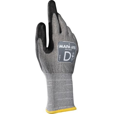 Gants de manutention Mapa KRYTECH 615 taille 11, Résistant aux coupures, 1 Paire, Gris ( Prix pour 1 paire )