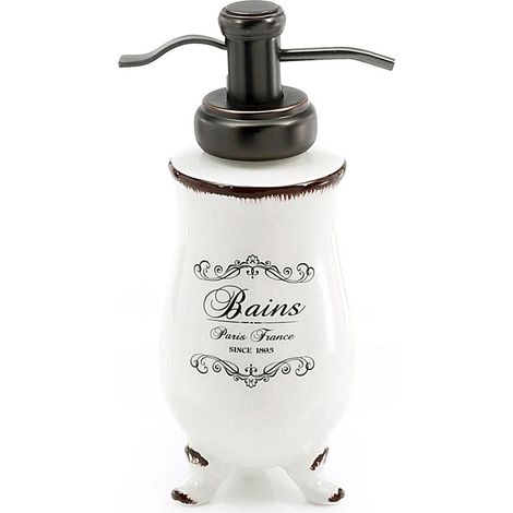 Doseur De Savon D'appui Shabby En Céramique Blanche Amelia (1/2)