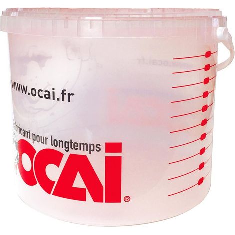 Cubo medidor de plástico, 16,6 litros, sin tapa. OCAI