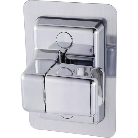 Support de douche mural réglable rotatif à 360° - Support de douche réglable et étanche - Support de douche à ventouse pour salle de bain - Argenté (1/5)