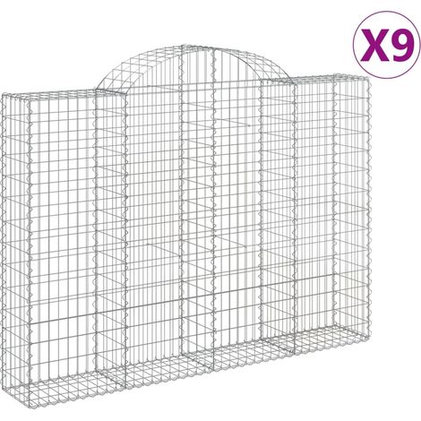Maison Exclusive - Gabionen mit Hochbogen 9 Stk. 200x30x140/160cm