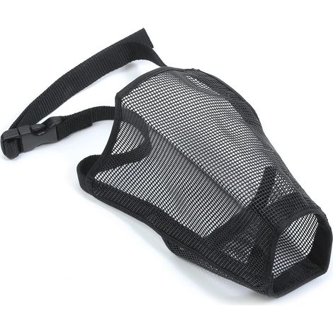 Nylon Mesh Dog Muzzle Black Comfortable Secure Fit Allows Drinking and Panting Ideal for Jack Russell Sized Pets - Size 1