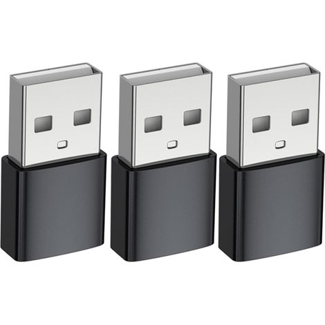 Lot de 3 adaptateurs USB-C femelle vers USB-C mâle [Boîtier en aluminium, haute stabilité] Câble de charge/convertisseur d'alimentation Type C (1/5)