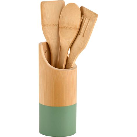 Küchenaccessoires aus Bambus, 4er-Set