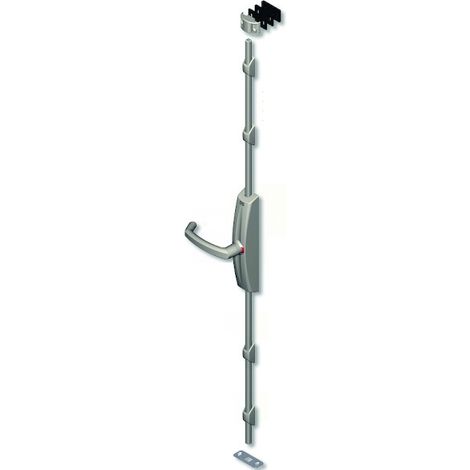 La Croisee Ds – Crémone pompier Dualis gris alu RAL9006 – Mécanisme à tringle – Installation en applique – 2 points de condamnation