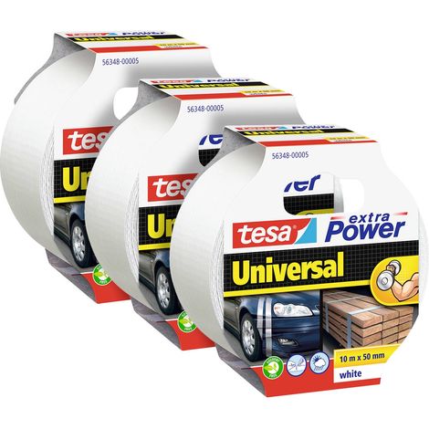 tesa UNIVERSAL 56348 Ruban adhésif toilé blanc (L x l) 10 m x 50 mm 3 pc(s) (1/5)