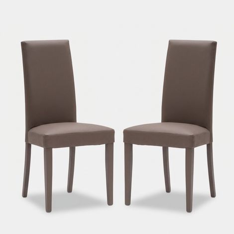 Chaise de salle à manger en similicuir pieds bois Jessica (1/4)