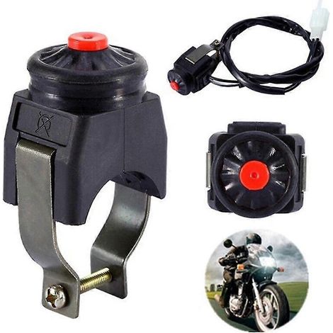 Interruptor de apagado universal para motocicleta, botón pulsador, bocina, arranque, moto de cross, ATV, UTV, rojo (1/5)