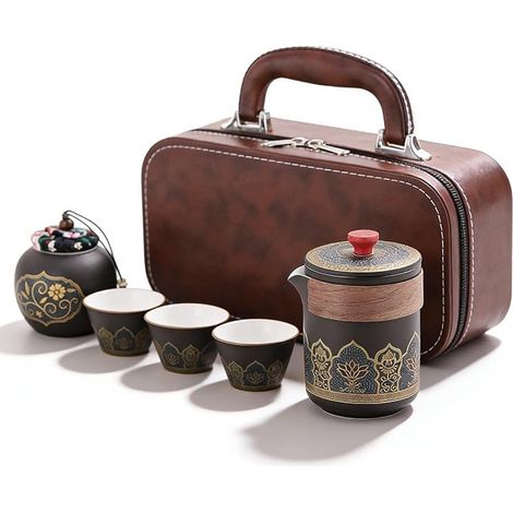 tea set porcelain japanese portable teapot with cups travel