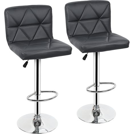 Sedia da bar con schienale obliquo a reticolo, set di 2 pcs, grigio, elegante