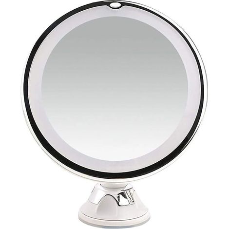 Miroir grossissant x10, miroir de maquillage éclairé par LED, miroir de bureau mural rotatif à 360° avec ventouse, idéal pour le rasage et le maquillage, blanc
