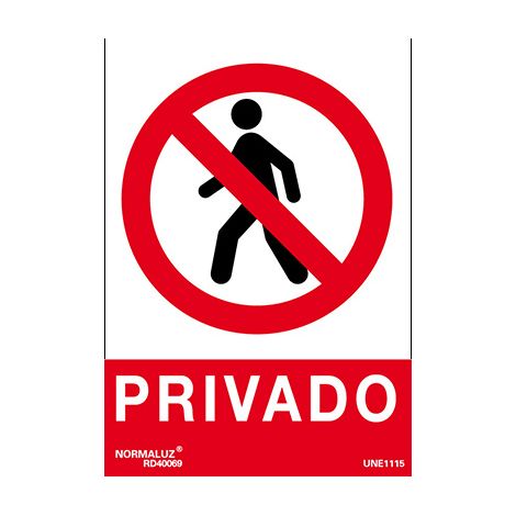 Señal adh. Privado blanca 10x15cm rd46669 (1/2)