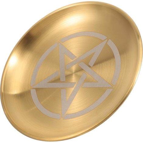 Altar Tray, Secure and Elegant Storage Tray, Gold Stainless Steel Pentagram for Religious Ceremonies and Ritual Activities (1/5)