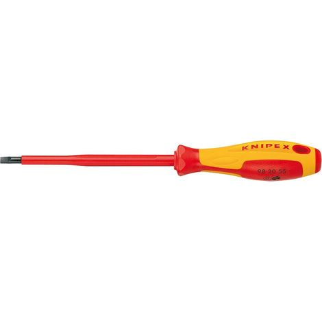KNIPEX 98 20 25 Giraviti per elettricisti per viti con intaglio impugnatura isolante, in materiale bicomponente, collaudato VDE brunita 177 mm