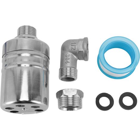 Vanne à flotteur de contrôle de niveau d'eau avec coude 1/2 po et adaptateur 1/2 po à 3/4 po, en acier inoxydable, entièrement automatique, pour fontaine de piscine (1/5)