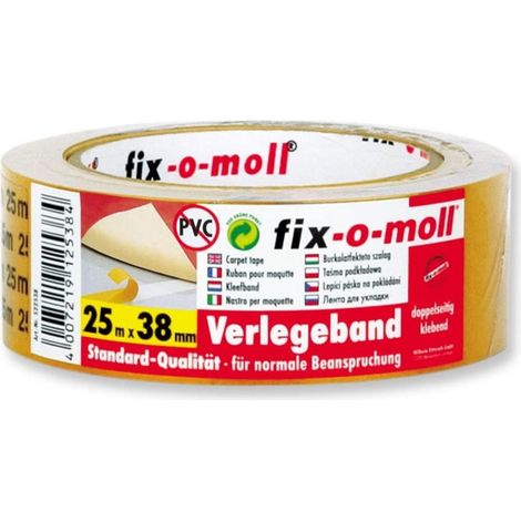 FIX-0-MOLL - 25mt x 38mm - NASTRO BIADESIVO UNIVERSALE - RESISTENTE AGLI STRAPPI