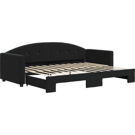 Maison Exclusive - Tagesbett Ausziehbar Schwarz 80x200 cm Samt