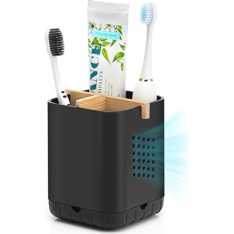 Porte-brosse à dents électrique - Support de brosse à dents - Organiseur de salle de bain - Porte-brosse à dents amovible avec trou de drainage - Noir (1/5)