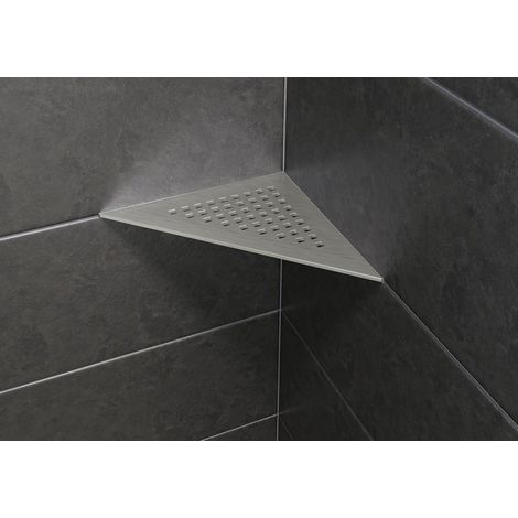 Schluter – Tablette de salle de bain SQUARE – Acier inoxydable brossé – Profondeur 21 cm – Installation sans perçage – Design élégant